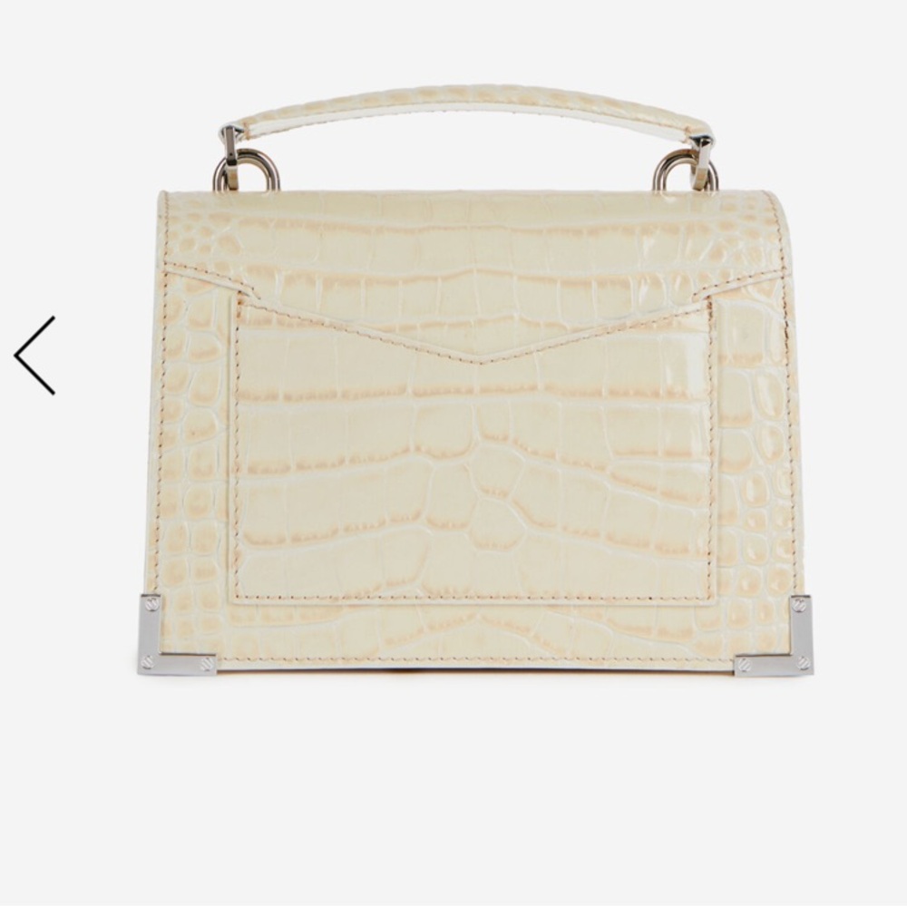THE KOOPLES LEATHER EMILY BAG ecru MOCK CROC - Picture 4 of 9